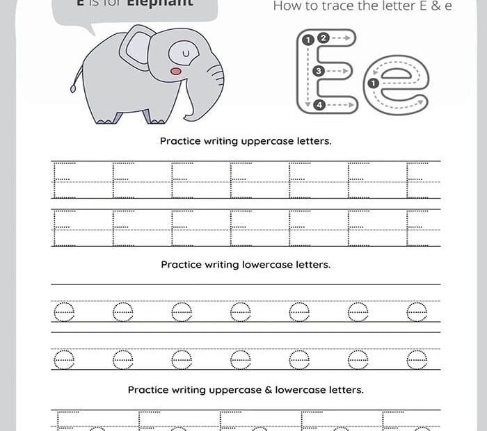 Printable Letter E Tracing Worksheets Free Free Download And Print