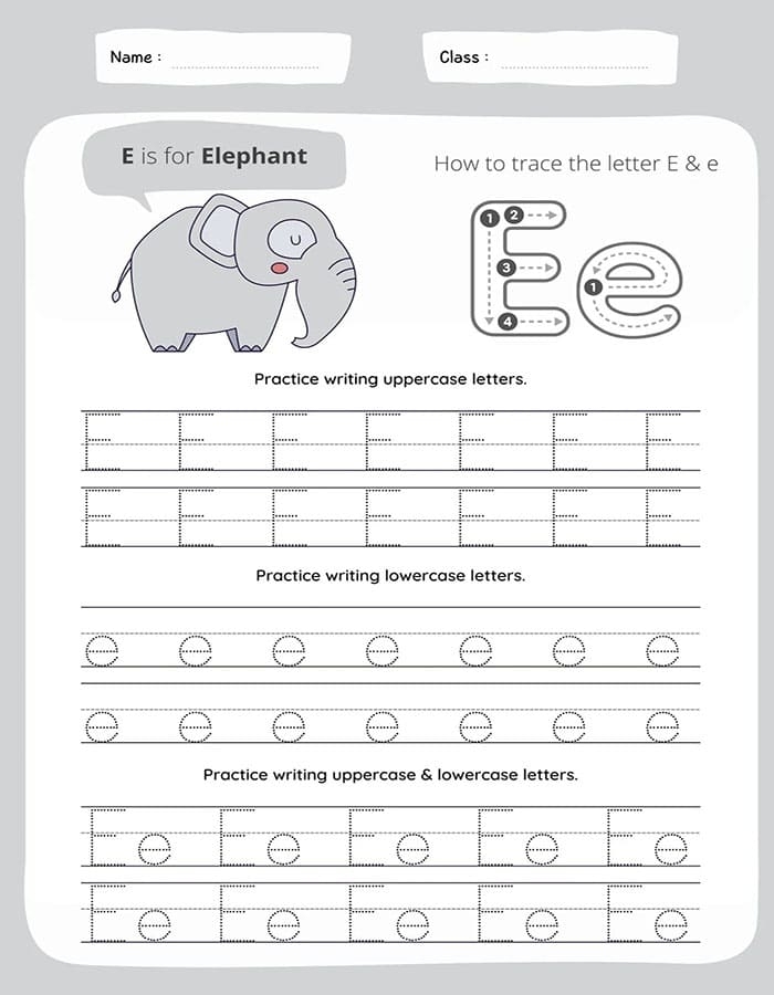 Printable Letter E Tracing Worksheets Free Free Download And Print 