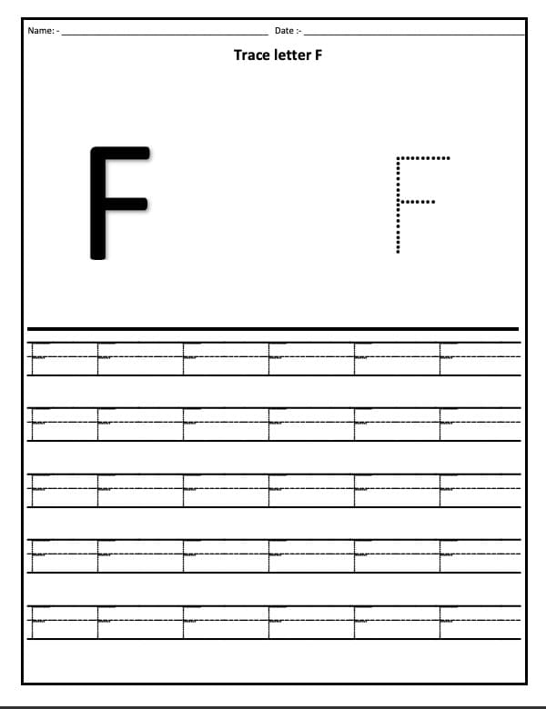 Printable Letter F Tracing Sheet Free Download And Print For You Printable Letter F Tracing Sheet Free Download And Print For You