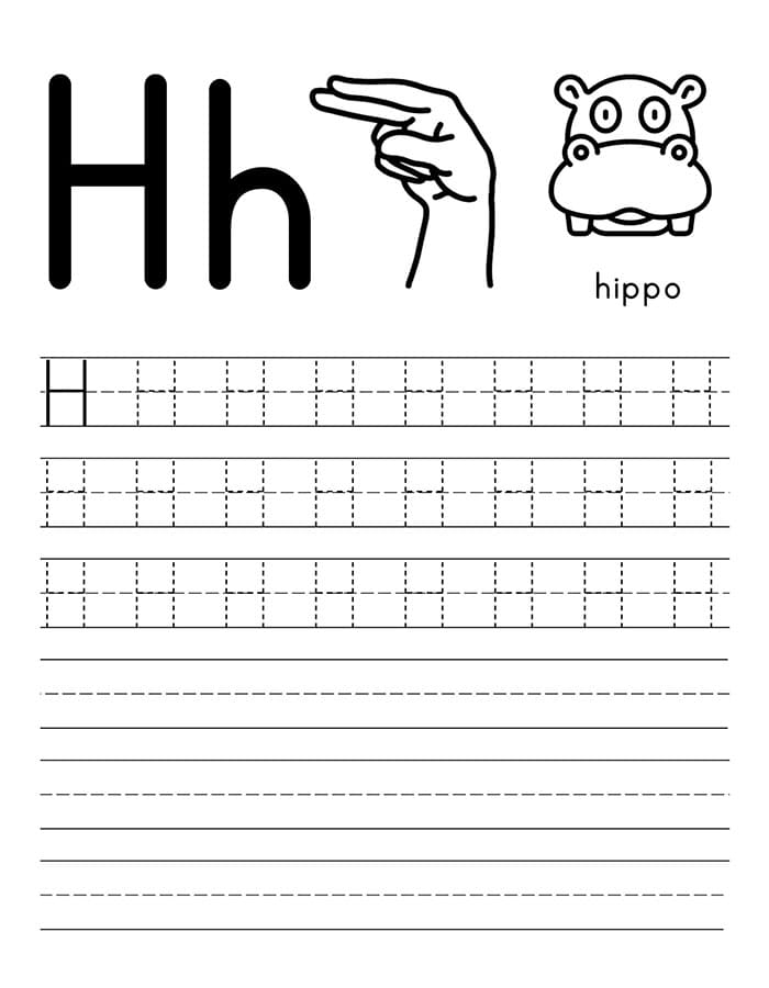 Printable Letter H Tracing Handwriting Free Download And Print For You Printable Letter H Tracing Handwriting Free Download And Print For You