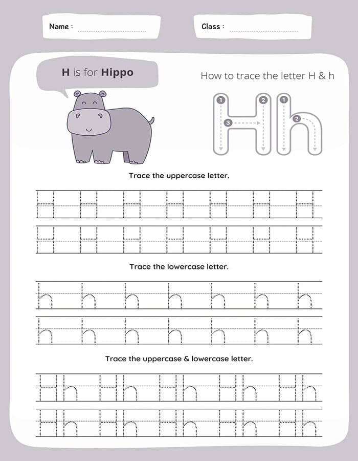 Printable Letter H Tracing Preschool Free Download And Print For You Printable Letter H Tracing Preschool Free Download And Print For You