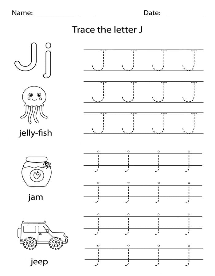 Printable Letter J Tracing Example Free Download And Print For You Printable Letter J Tracing Example Free Download And Print For You