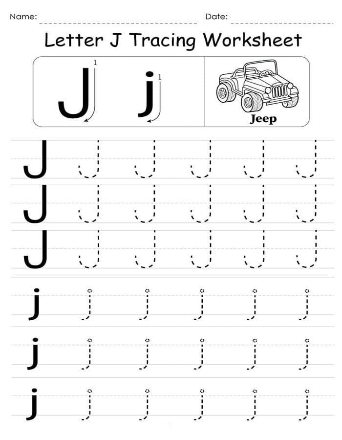Printable Letter J Tracing Worksheets Free Download And Print For You Printable Letter J Tracing Worksheets Free Download And Print For You