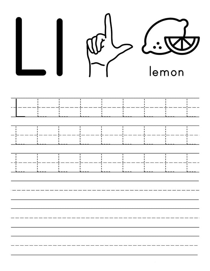 Printable Letter L Tracing PrintableLib Printable Letter L Tracing PrintableLib
