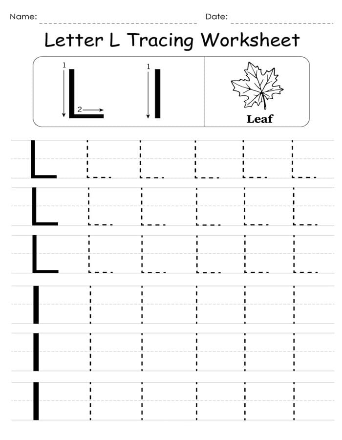 Printable Letter L Tracing Worksheet Free Download And Print For You Printable Letter L Tracing Worksheet Free Download And Print For You