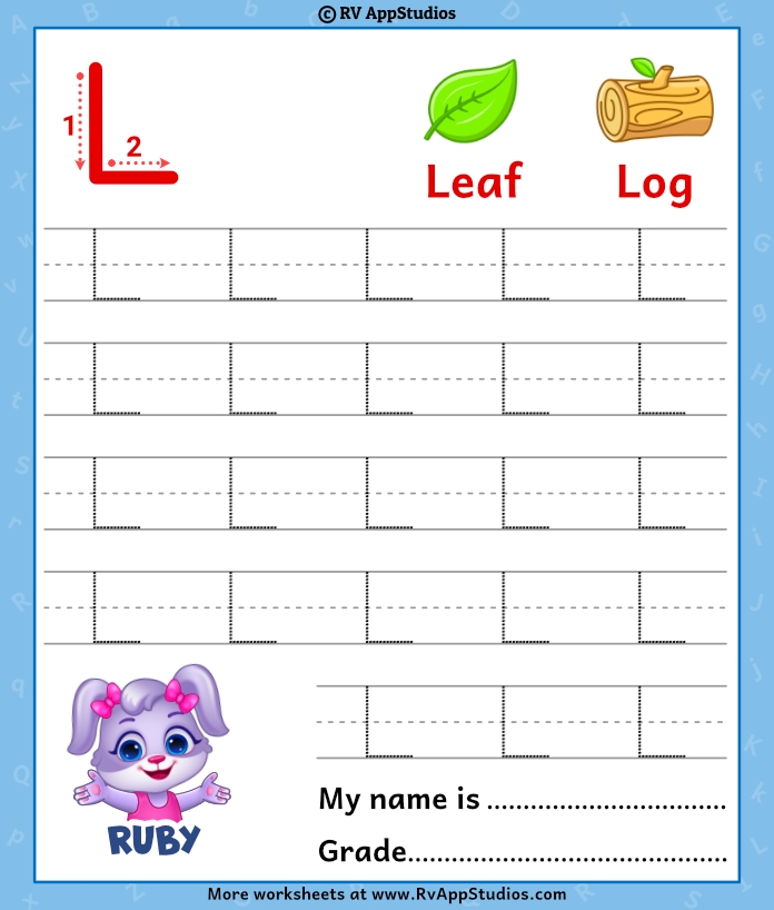 Printable Letter L Tracing Worksheet With Number And Arrow Guides Printable Letter L Tracing Worksheet With Number And Arrow Guides