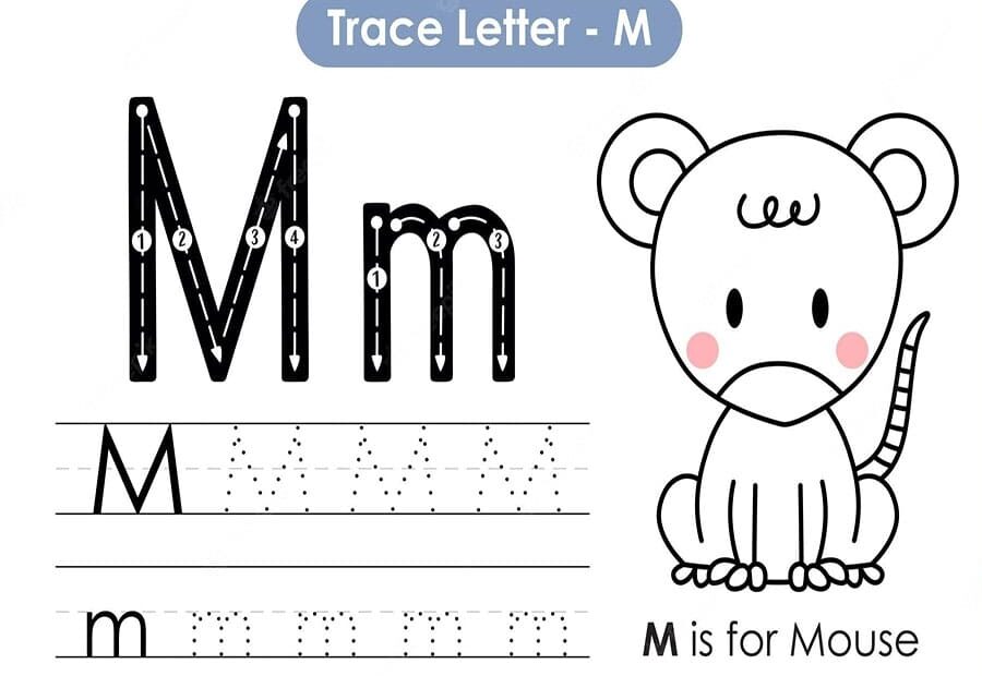 Printable Letter M To Trace Free Download And Print For You