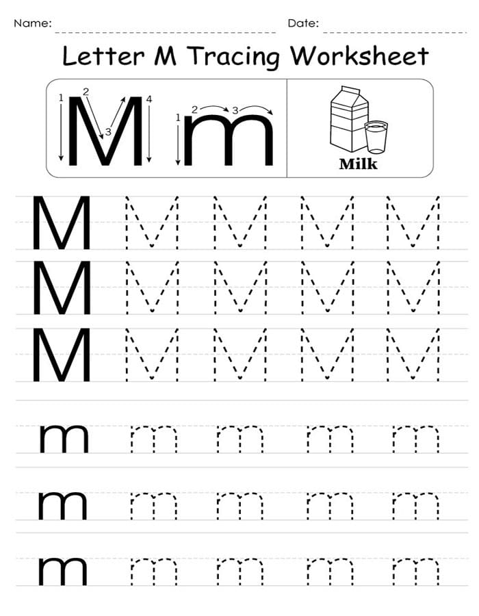 Printable Letter M Tracing Worksheets Free Download And Print For You Printable Letter M Tracing Worksheets Free Download And Print For You