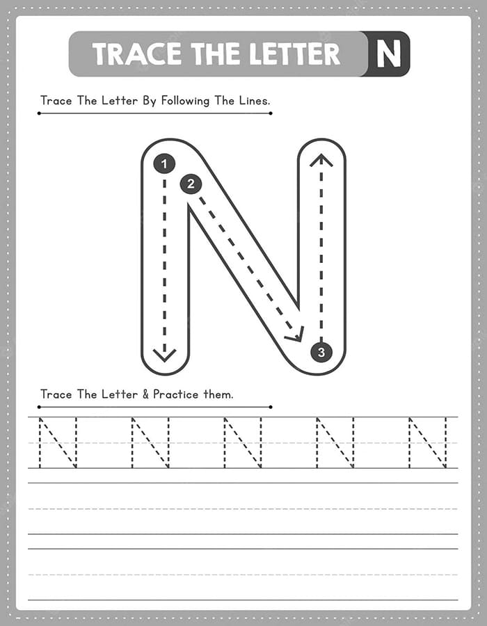 Printable Letter N For Tracing Free Download And Print For You Printable Letter N For Tracing Free Download And Print For You