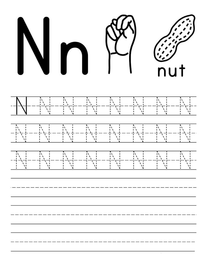Printable Letter N Tracing Worksheet Free Download And Print For You Printable Letter N Tracing Worksheet Free Download And Print For You