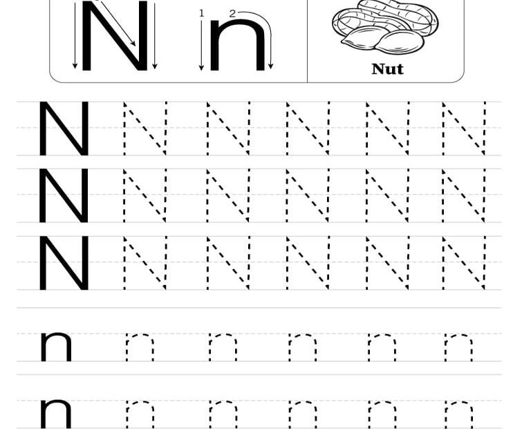 Printable Letter N Tracing Worksheet Free Free Download And Print For