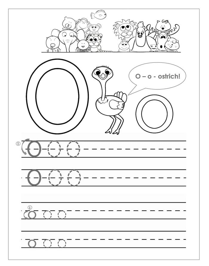 printable tracing letter o printable tracing letter o