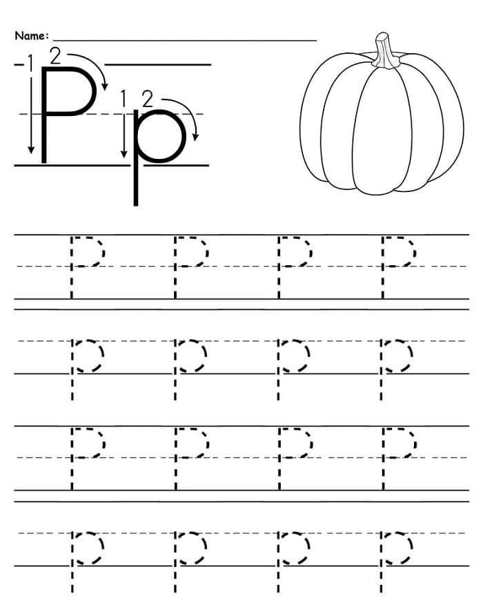 Printable Letter P Tracing Worksheets Preschool Free Download And 