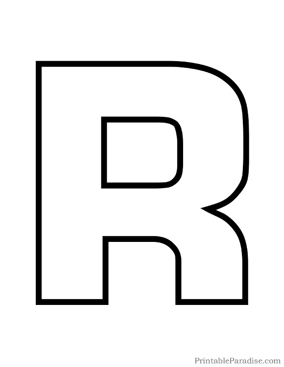 Printable Letter R Outline Print Bubble Letter R