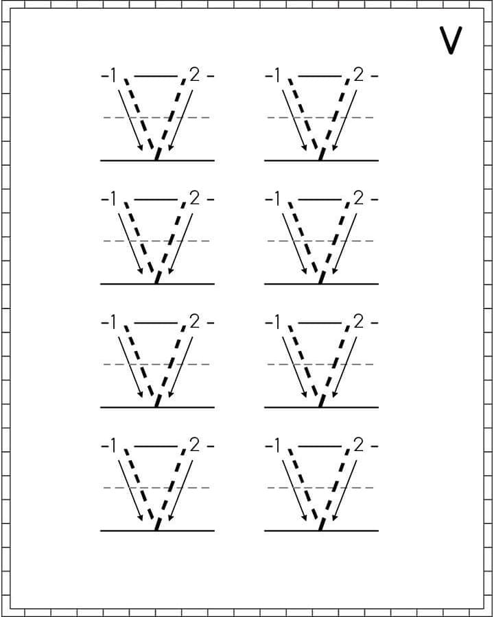 Printable Letter V Trace Free Download And Print For You Printable Letter V Trace Free Download And Print For You