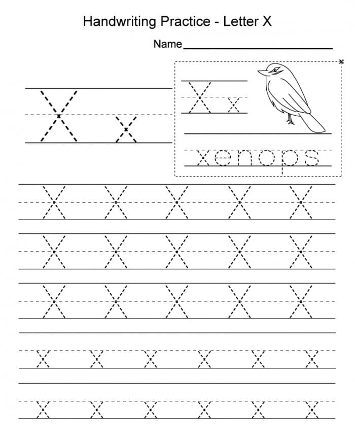 Printable Letter X Tracing Handwriting Practice Free Download And Printable Letter X Tracing Handwriting Practice Free Download And
