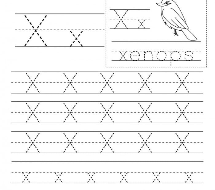Printable Letter X Tracing Handwriting Practice Free Download And