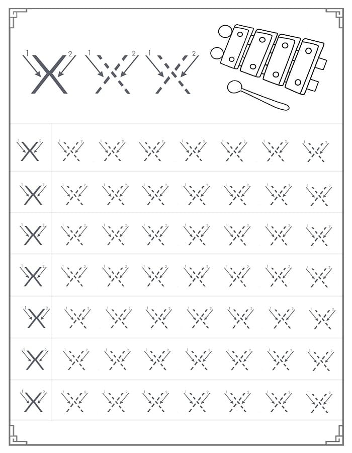 Printable Letter X Tracing Sheet Free Download And Print For You Printable Letter X Tracing Sheet Free Download And Print For You