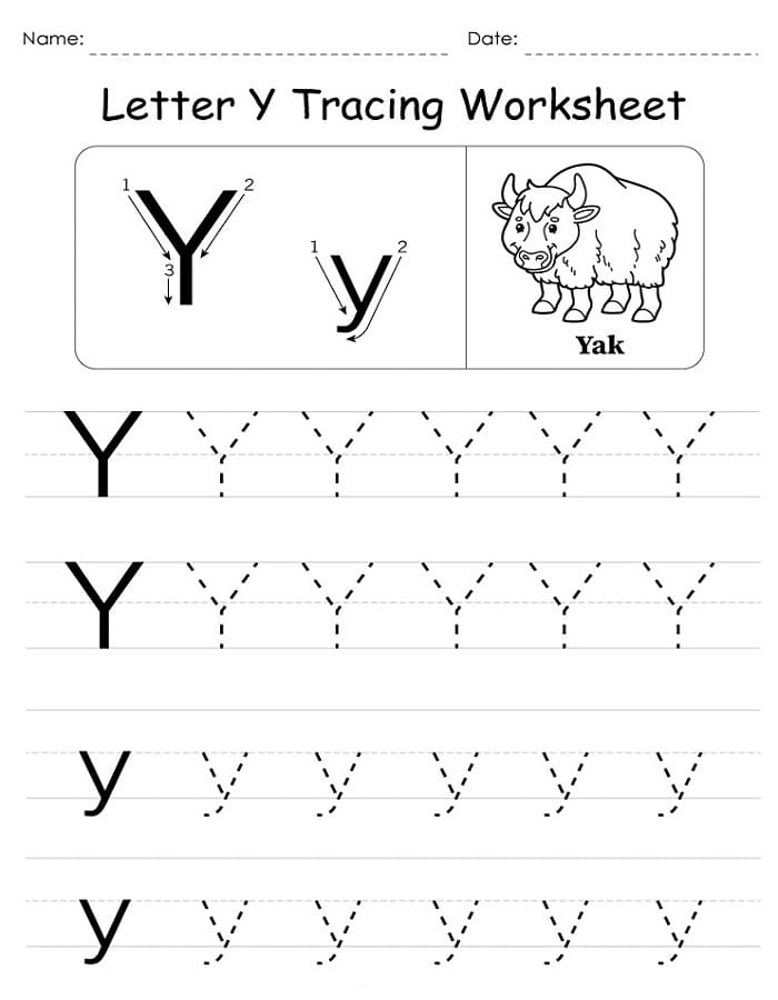 Printable Letter Y Tracing Worksheets Free Download And Print For You Printable Letter Y Tracing Worksheets Free Download And Print For You