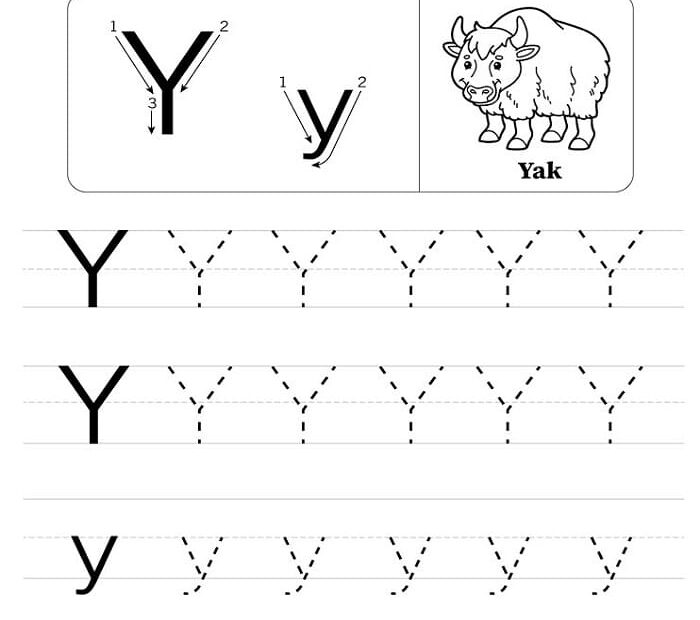 Printable Letter Y Tracing Worksheets Free Download And Print For You