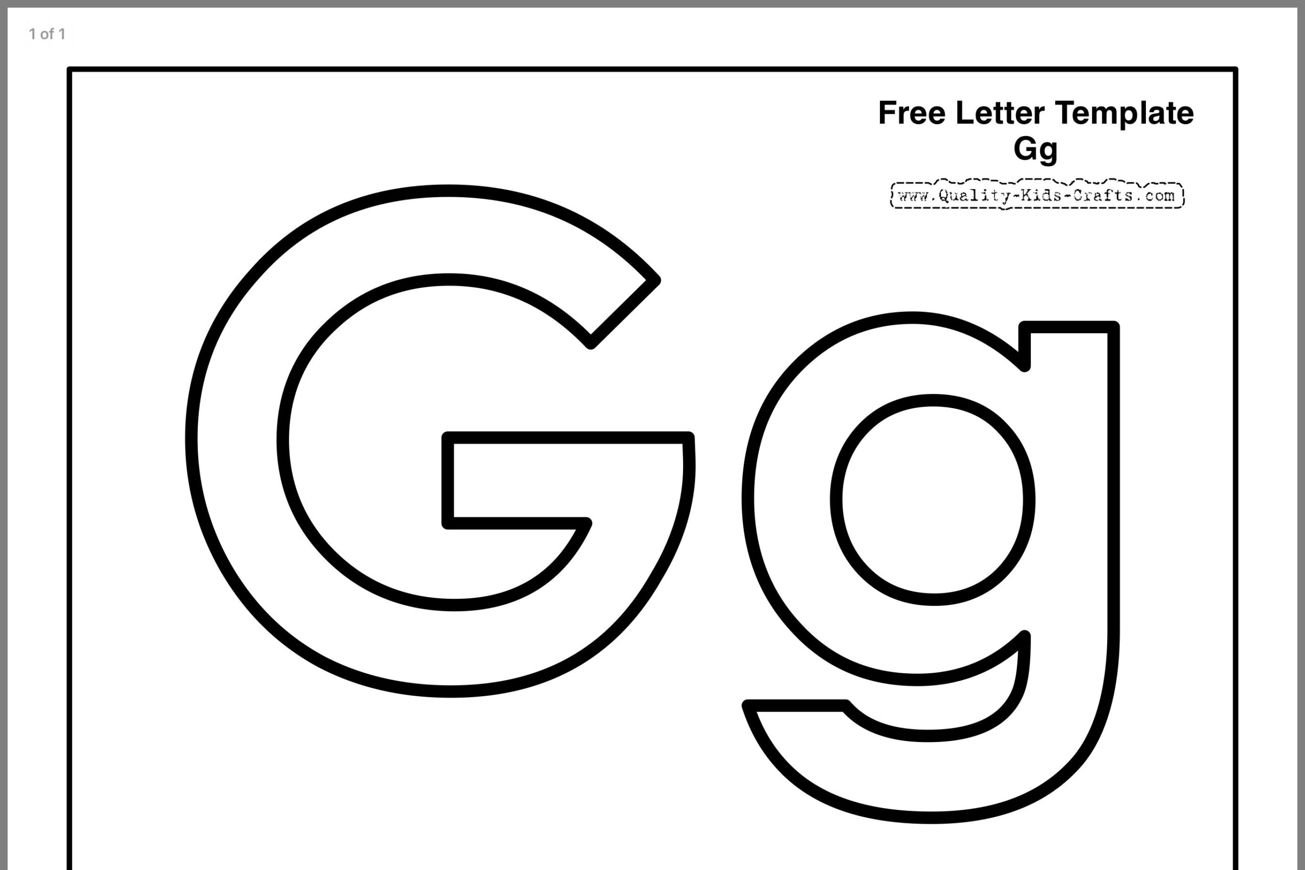 Printable Letters G Printable Letters G