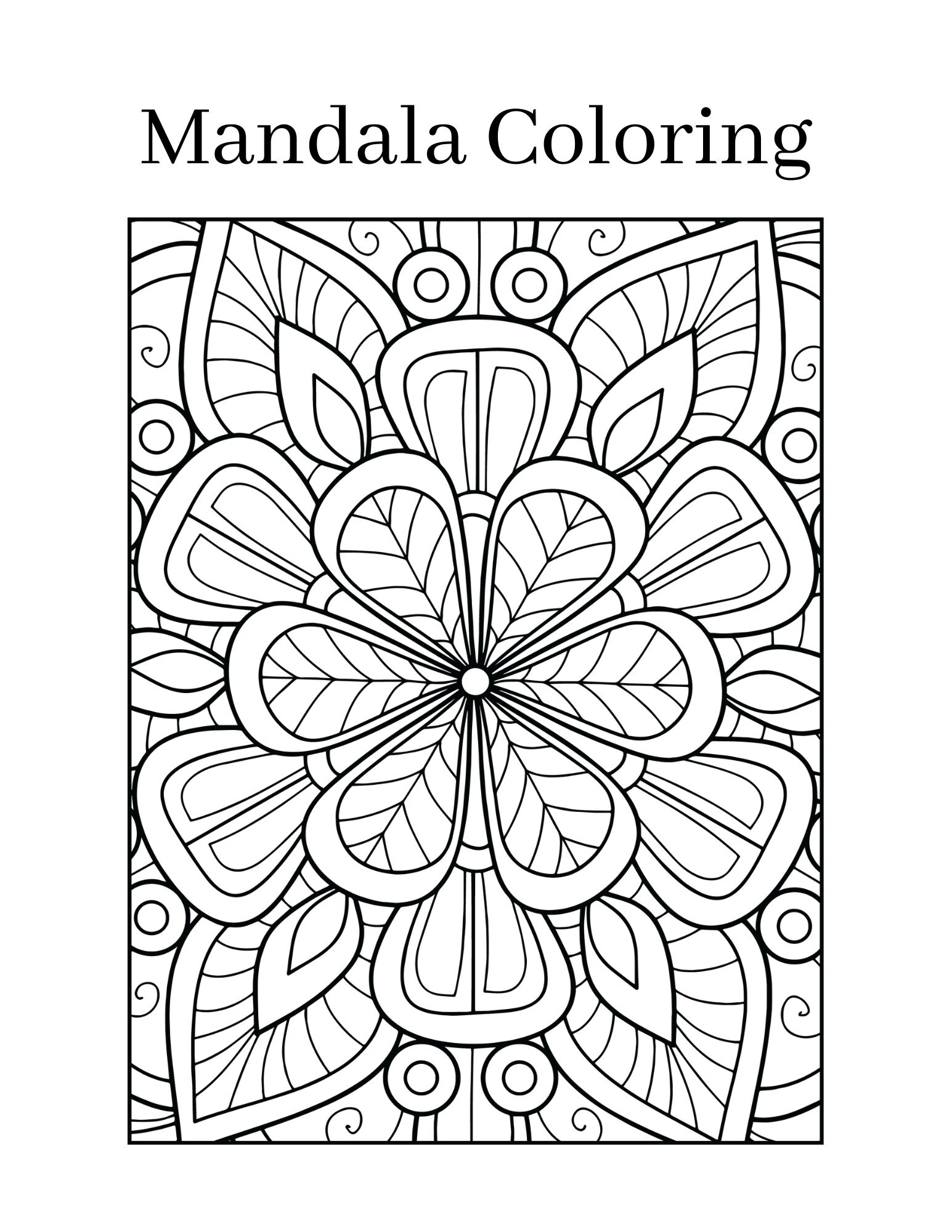 Printable Mandala Coloring Sheets Etsy