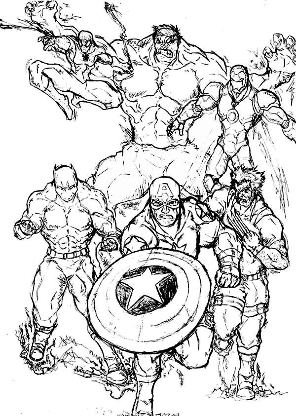 Printable Marvel Characters Coloring Pages Coloring Home