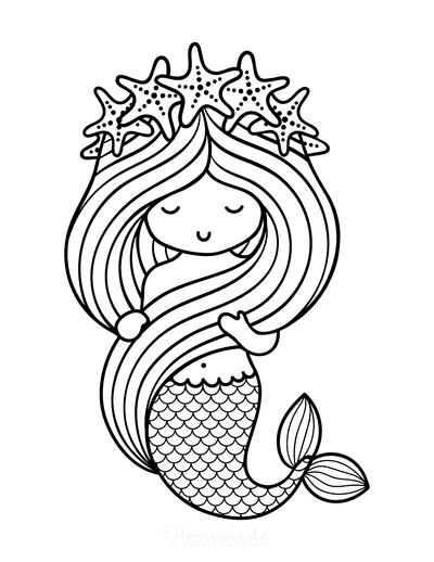 Printable Mermaid Coloring Pages