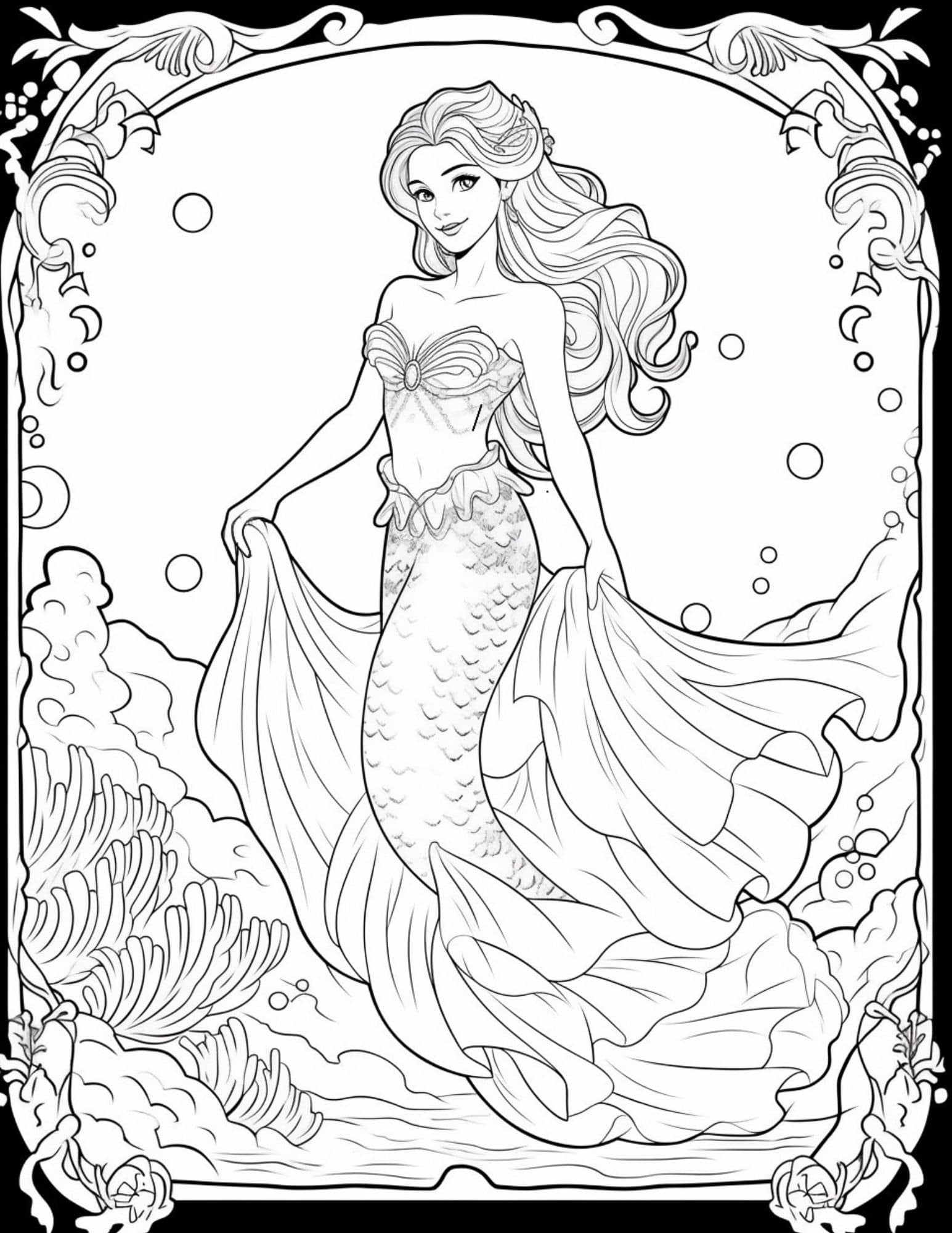 Printable Mermaid Colouring Pages Printable Free Templates