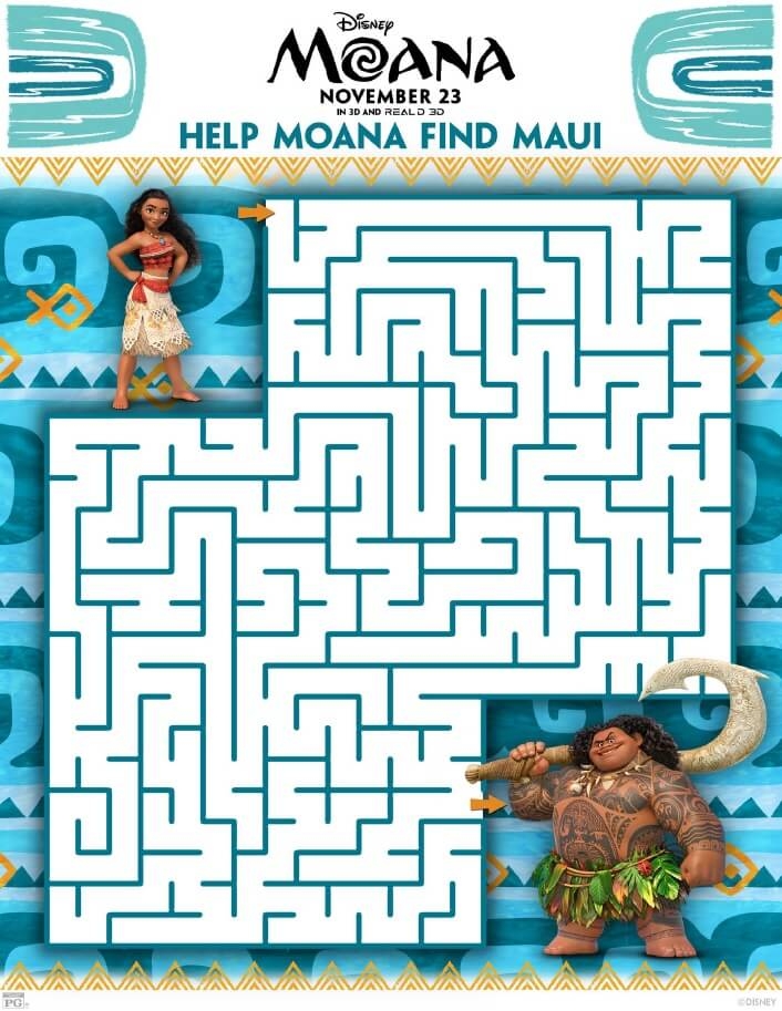 Moana Printable Activity Sheets Moana Printable Activity Sheets