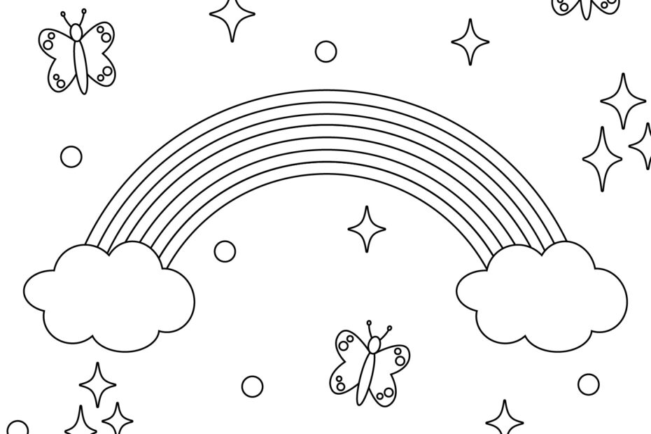 Printable Rainbow Colouring Pages
