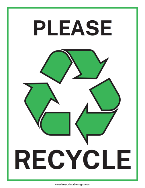 Printable Recycling Signs Free Printable Signs Printable Recycling Signs Free Printable Signs