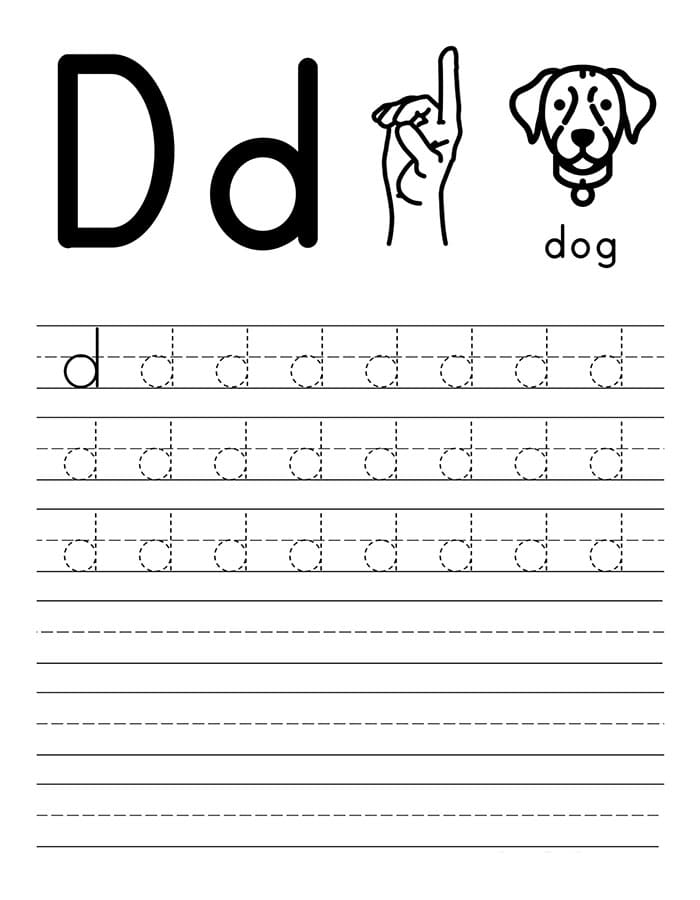 letter d tracing printable letter d tracing printable