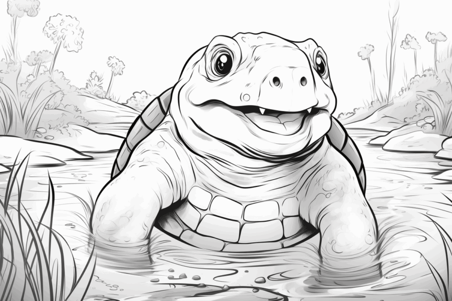 Printable Snapping Turtle To Color Coloring Page