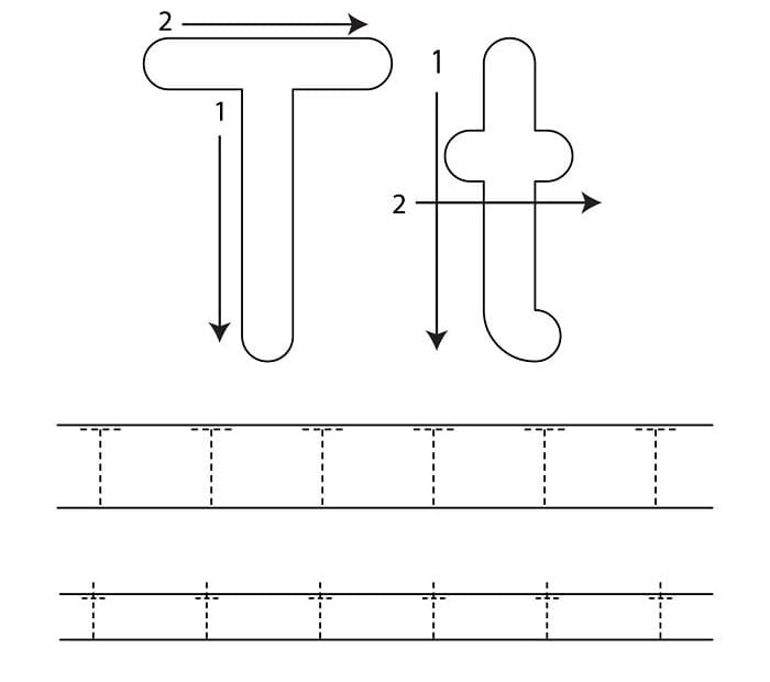 Printable Trace The Letter T Free Download And Print For You