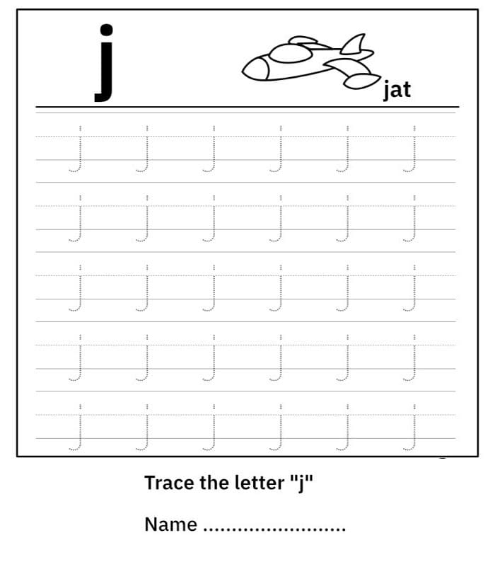 Printable Tracing Letter J Worksheets Free Download And Print For You Printable Tracing Letter J Worksheets Free Download And Print For You
