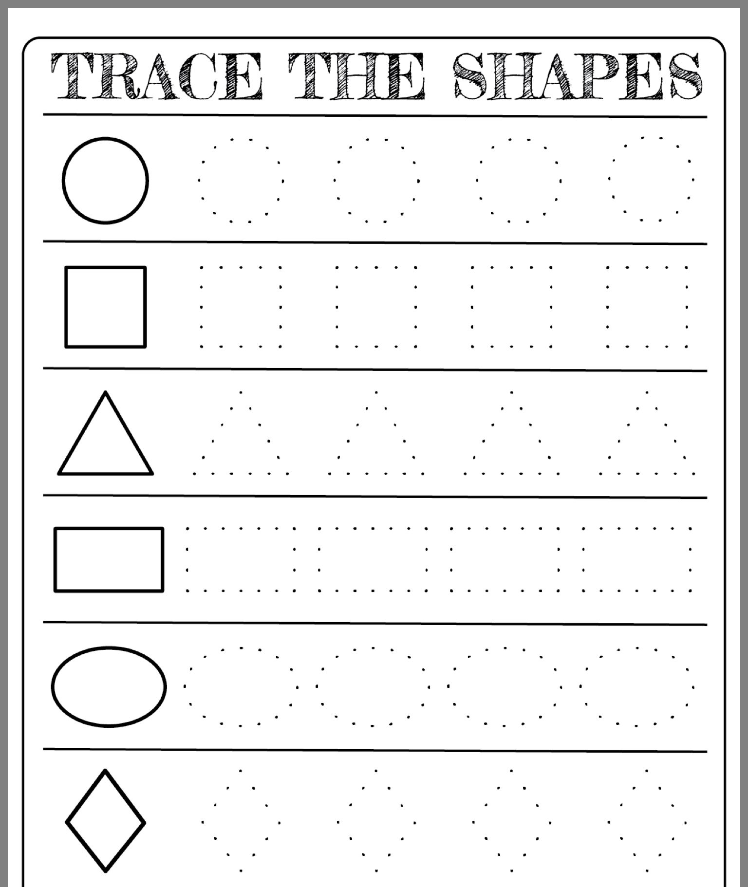 Printable Tracing Worksheets For Preschoolers Printable Tracing Worksheets For Preschoolers