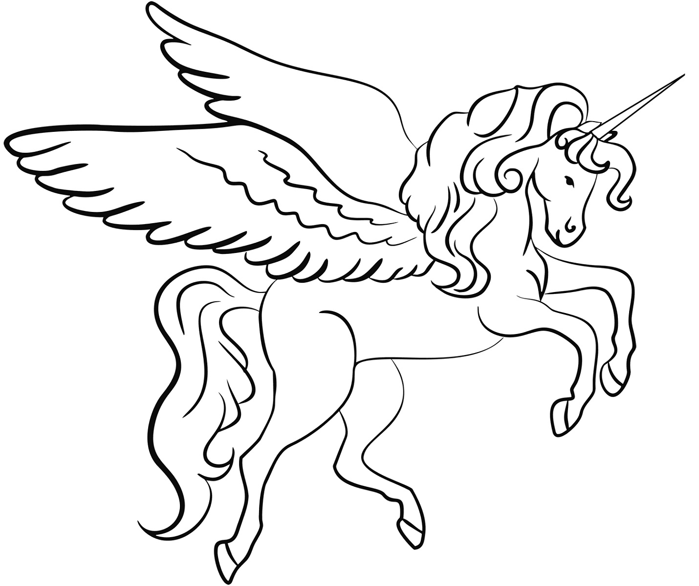 printable unicorn color page