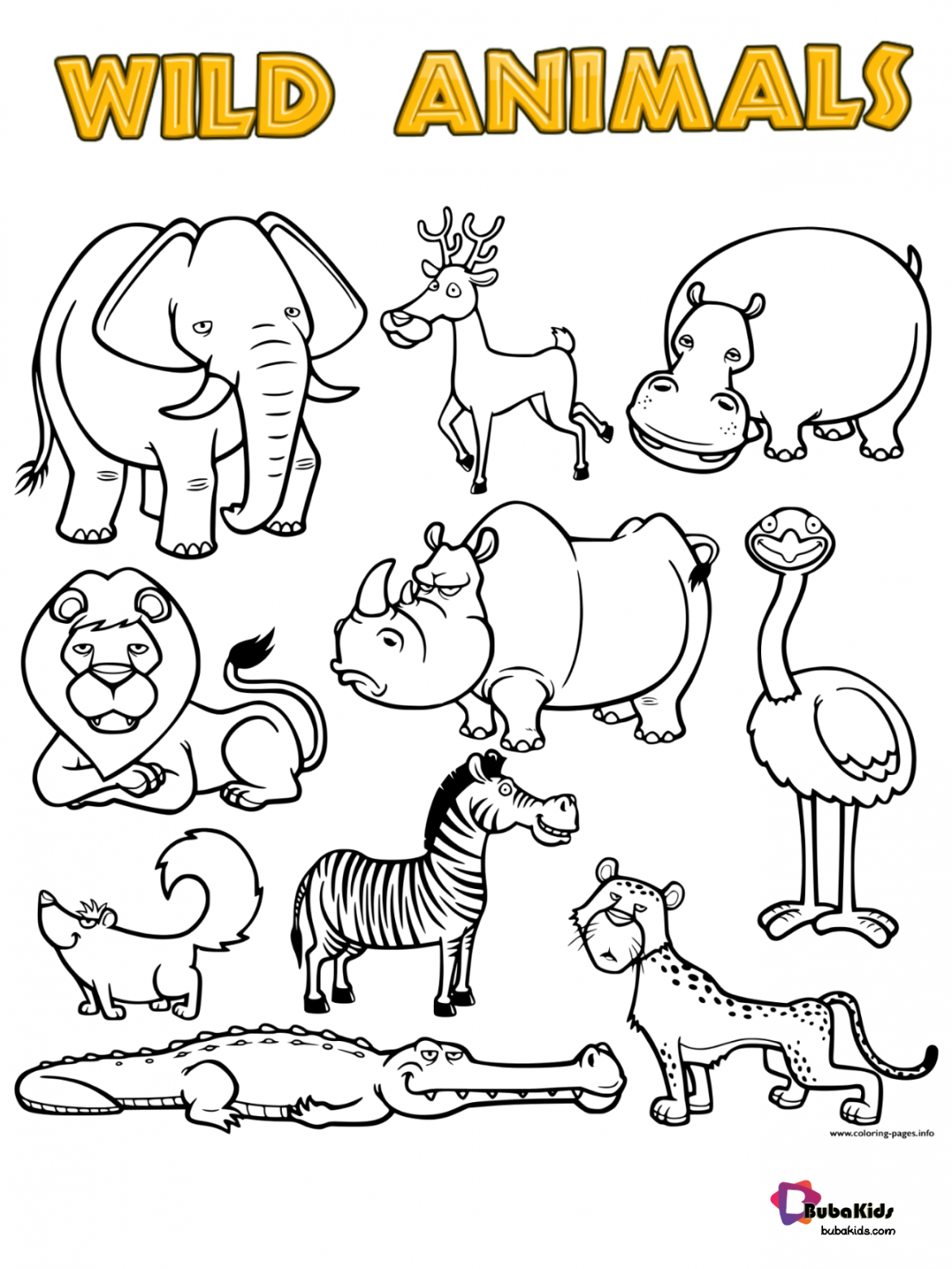 Printable Wild Animal Coloring Pages Printable World Holiday Printable Wild Animal Coloring Pages Printable World Holiday