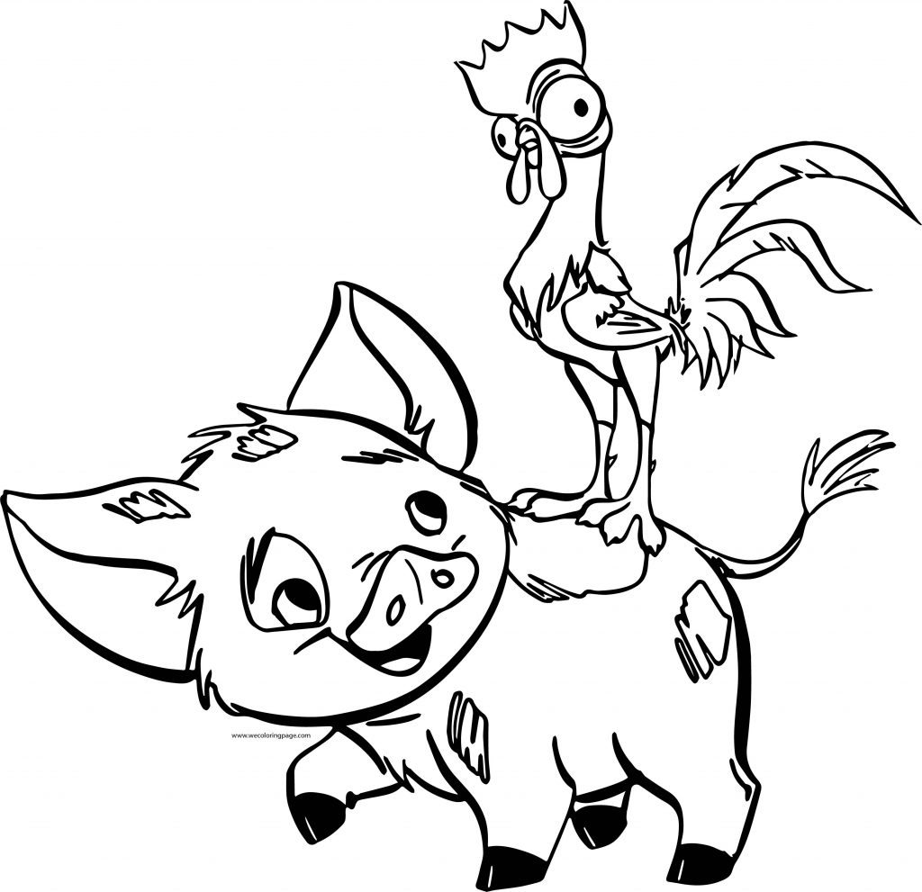 Pua Heihei Happy Coloring Page Wecoloringpage Pua Heihei Happy Coloring Page Wecoloringpage