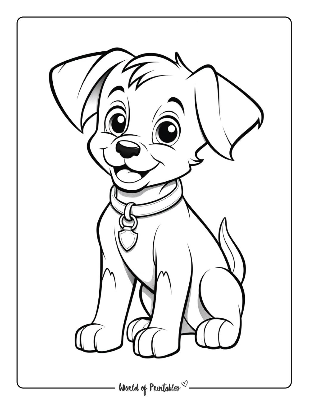 Puppy Coloring Pages World Of Printables Puppy Coloring Pages World Of Printables