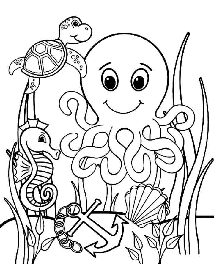 sea creatures pictures to color sea creatures pictures to color
