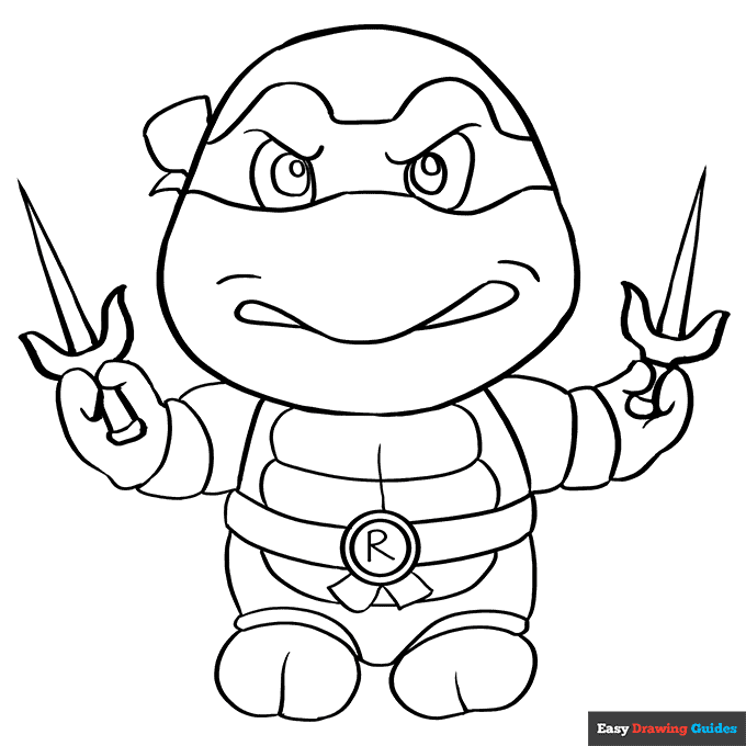 Raphael From Teenage Mutant Ninja Turtle Coloring Page Easy Drawing Raphael From Teenage Mutant Ninja Turtle Coloring Page Easy Drawing