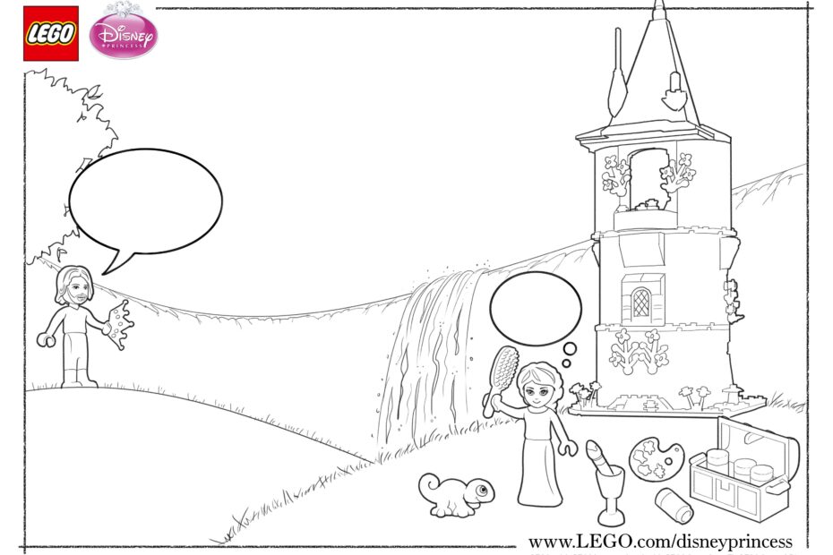 Rapunzel Lego Disney Coloring Pages Printable