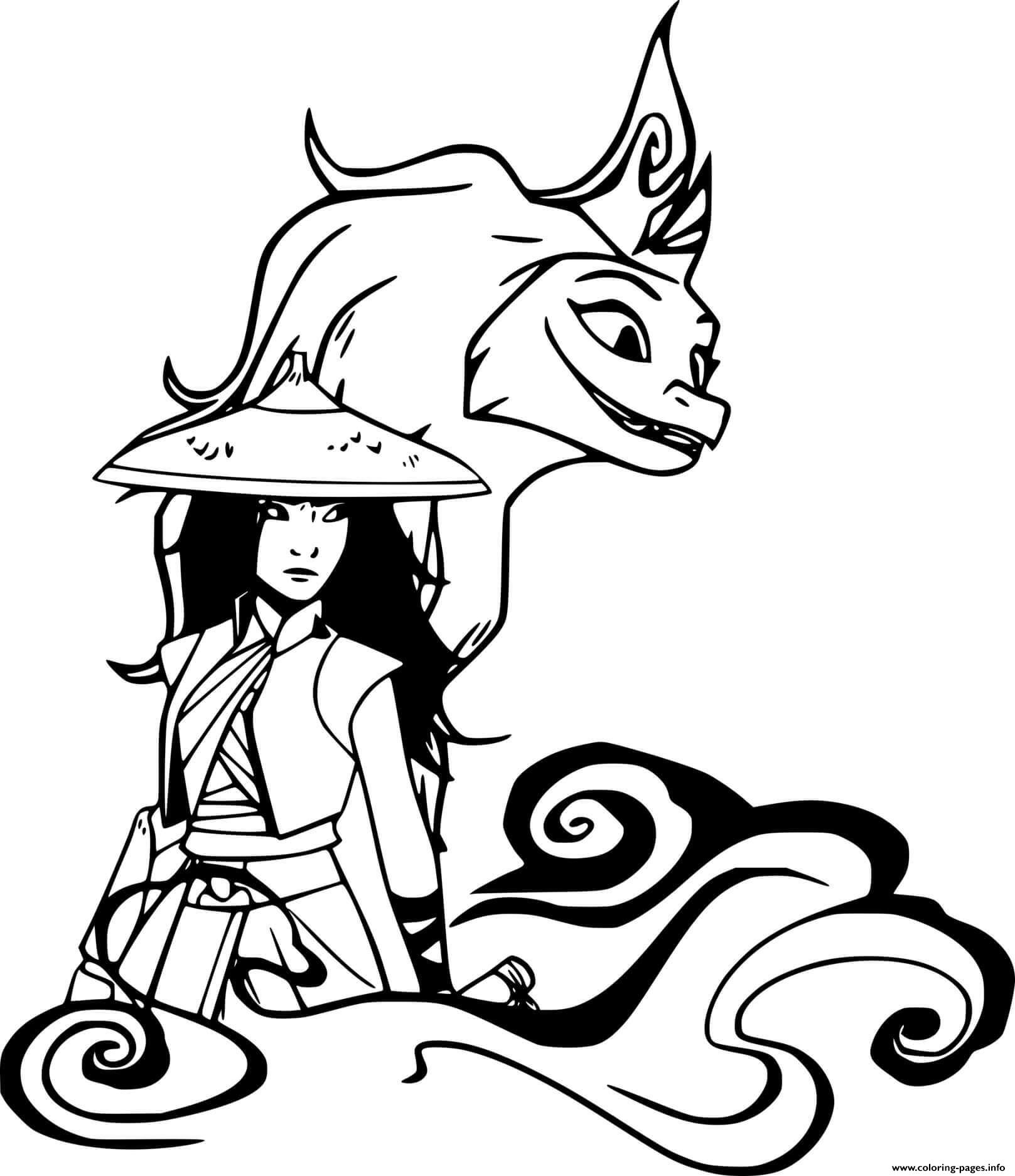 Raya And Sisu Coloring Page Printable Raya And Sisu Coloring Page Printable