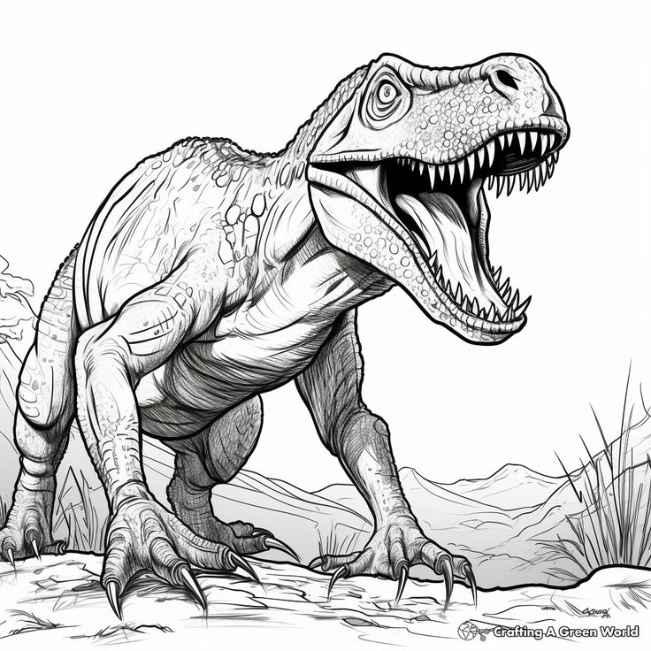Realistic Dinosaur Coloring Pages Free Printable Dinosaur 