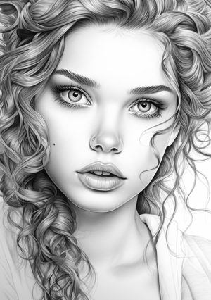 Realistic Face Of A Girl Coloring Page From Zup kids Realistic Face Of A Girl Coloring Page From Zup kids