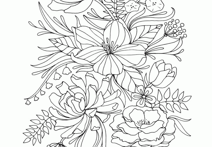 Realistic Flower Coloring Pages COLORING PAGES PRINTABLE COM