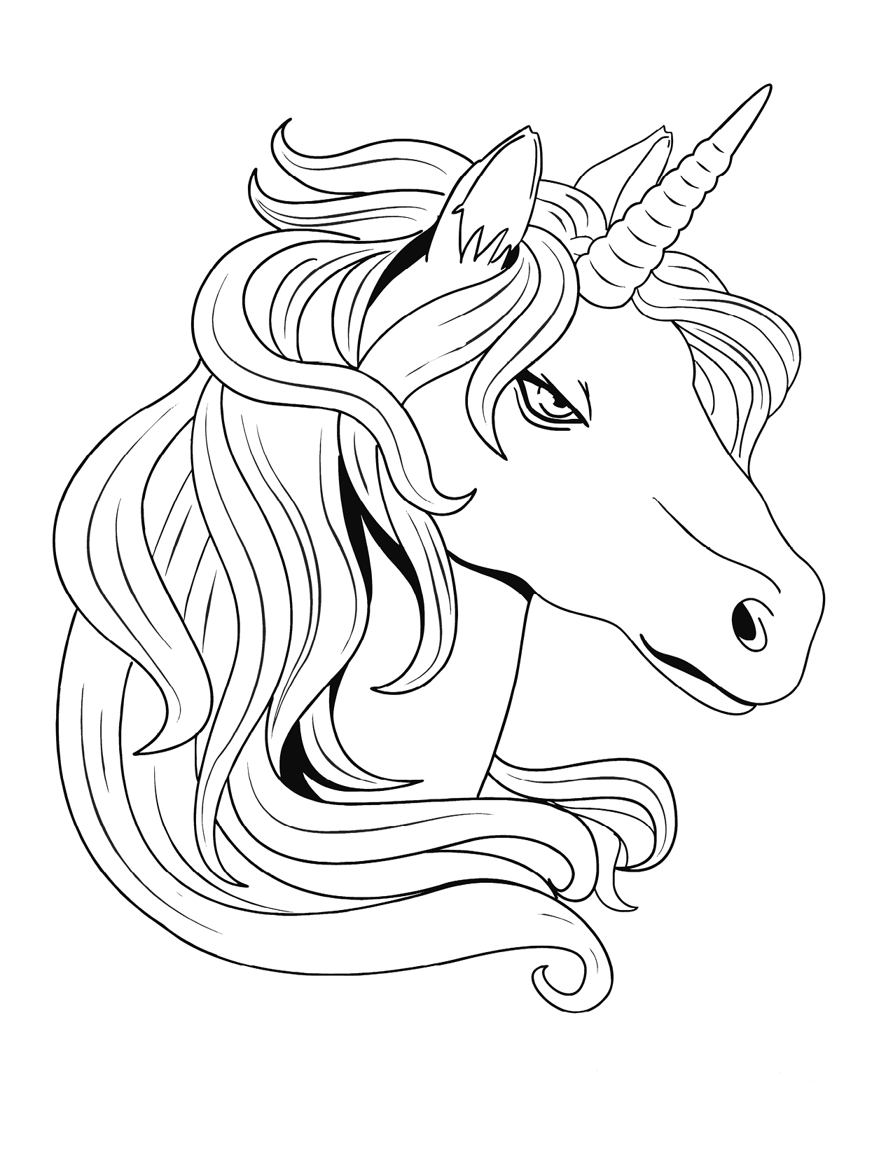 realistic unicorn coloring sheets