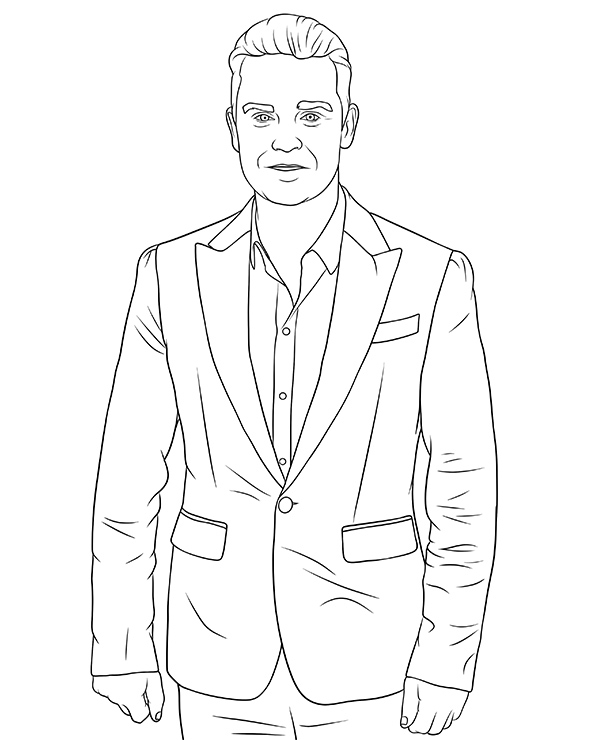 Robbie Williams Coloring Page Robbie Williams Coloring Page